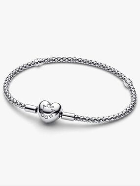 Authentic Pandora Heart Clasp Studded Chain Bracelet